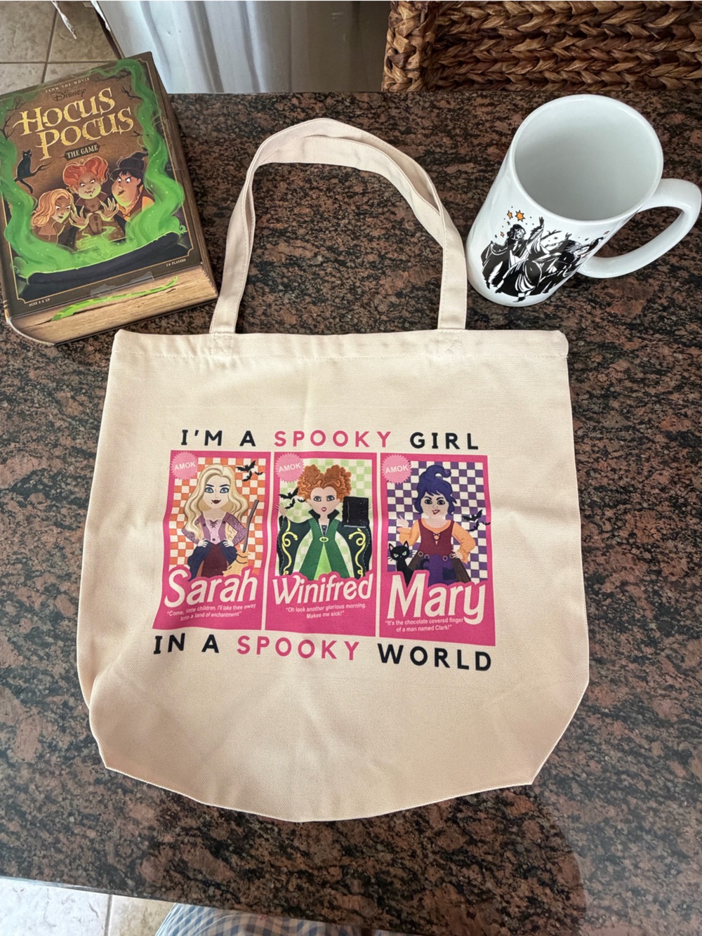 Hocus Pocus bundle includes sealed game, gently used mug and unused tote